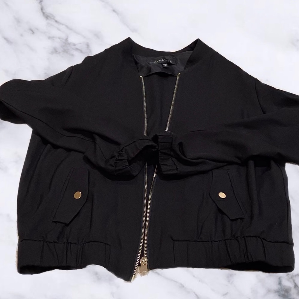 Dynamite Black Lightweight Bomber Jacket